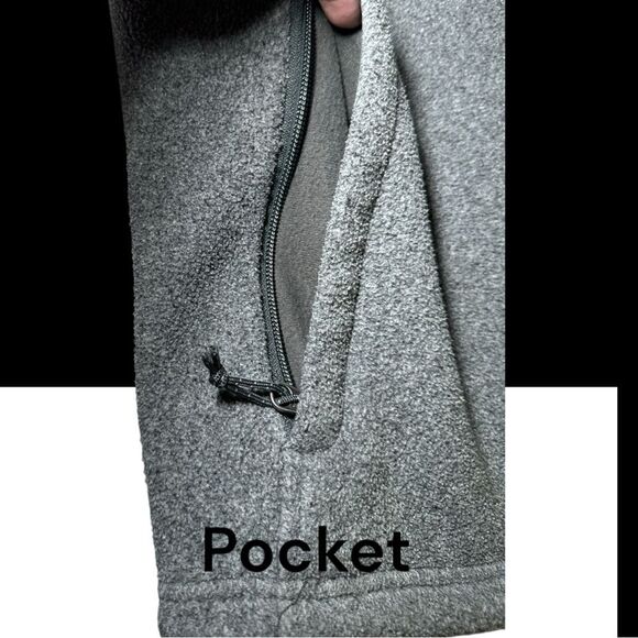North Face size Medium Men,s fleece Gray zip up with pockets Vest. Versatile - Picture 4 of 9
